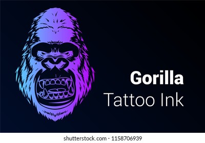 Gorilla Tattoo graphic vector design for print 