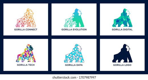 Gorilla Tech Logo Design. Modern abstract logo design. Animal Technology digital Logo. vector illustration