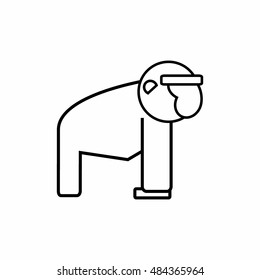 gorilla  thin line icon design. zoo animal vector illustration