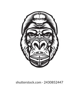 gorilla vector art illustration design template 
