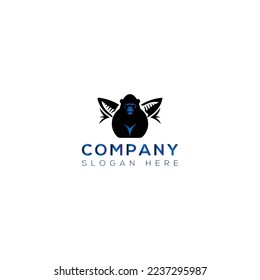Diseño del logotipo de arte vectorial de gorila