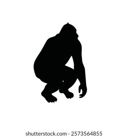 A gorilla vector black silhouette