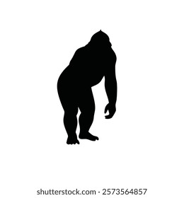 A gorilla vector black silhouette