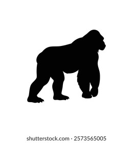 A gorilla vector black silhouette