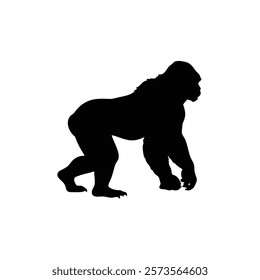 A gorilla vector black silhouettes