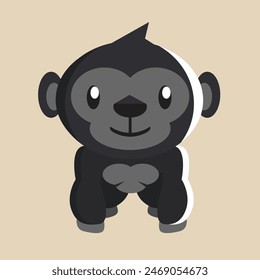 Gorilla vector with detailed illustration of light and shadow