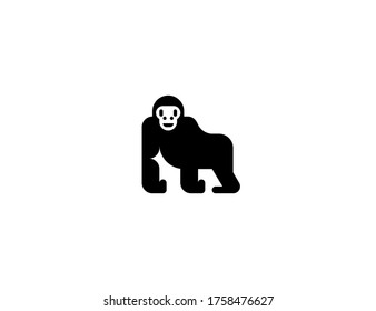 Gorilla vector flat icon. Isolated gorilla monkey emoji illustration 