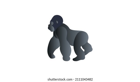 Gorilla vector flat icon. Isolated monkey gorilla emoji illustration