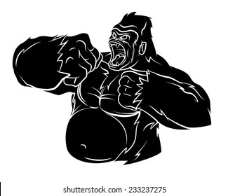 Similar Images, Stock Photos & Vectors of Terrible gorilla athlete ...