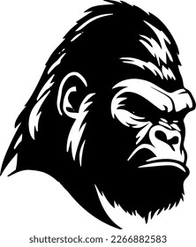 Gorilla, vector illustration, black color