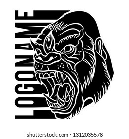 gorilla vector illustration king of monkey