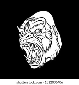 gorilla vector illustration king of monkey