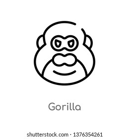 gorilla vector line icon. Simple element illustration. gorilla outline icon from africa concept. Can be used for web and mobile