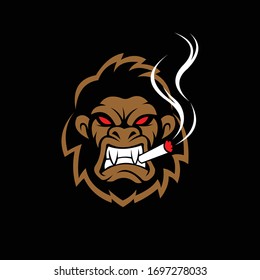 gorilla vector logo, gorilla angry vector