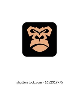 gorilla vector logo template background black