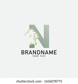 Gorilla Vector Logo Template. Letter N