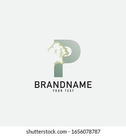 Gorilla Vector Logo Template. Letter P