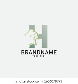 Gorilla Vector Logo Template. Letter H