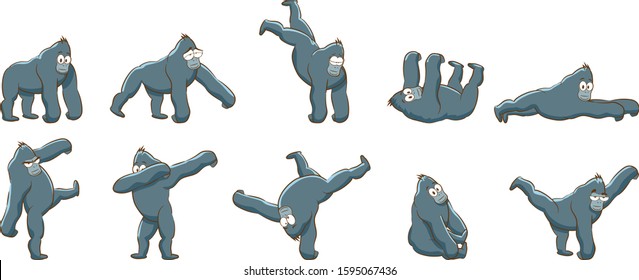 gorilla vector set collection graphic clipart design