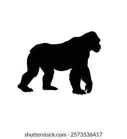  A gorilla vector silhouette.King of the Jungle.