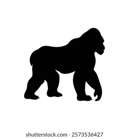  A gorilla vector silhouette.King of the Jungle.