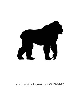  A gorilla vector silhouette.King of the Jungle.