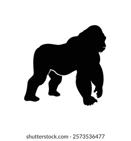  A gorilla vector silhouette.King of the Jungle.