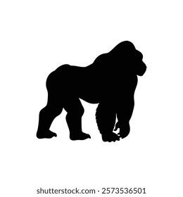  A gorilla vector silhouette.King of the Jungle.