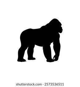  A gorilla vector silhouette.King of the Jungle.