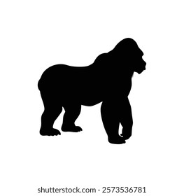  A gorilla vector silhouette.King of the Jungle.