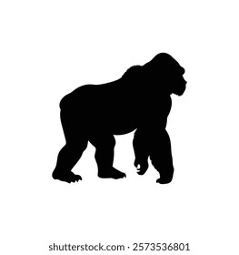  A gorilla vector silhouette.King of the Jungle.