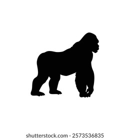  A gorilla vector silhouette.King of the Jungle.