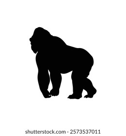  A gorilla vector silhouette.King of the Jungle.