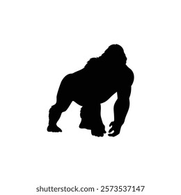  A gorilla vector silhouette.King of the Jungle.