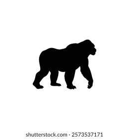  A gorilla vector silhouette.King of the Jungle.