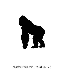  A gorilla vector silhouette.King of the Jungle.