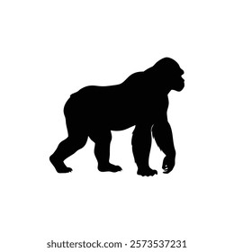  A gorilla vector silhouette.King of the Jungle.