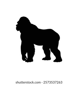  A gorilla vector silhouette.King of the Jungle.