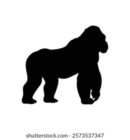  A gorilla vector silhouette.King of the Jungle.