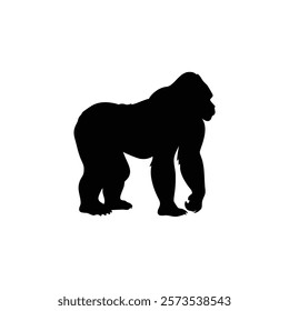  A gorilla vector silhouette.King of the Jungle.