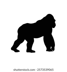  A gorilla vector silhouette.King of the Jungle.