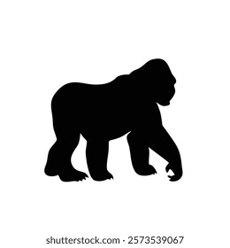  A gorilla vector silhouette.King of the Jungle.