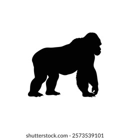  A gorilla vector silhouette.King of the Jungle.