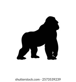  A gorilla vector silhouette.King of the Jungle.