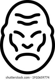 gorilla vector thin line icon