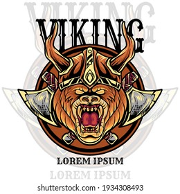 gorilla viking animal head illustration for your merchandise or business