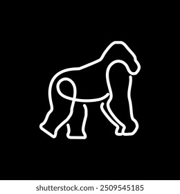 Gorilla Walk Line Art moderne minimale Logo-Design-Vektor