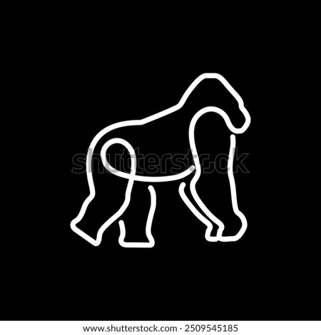 gorilla walk line art modern minimal logo design vector