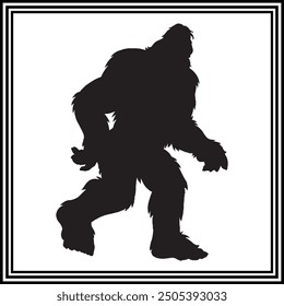 Gorilla Walking silhouette, wildlife illustration.