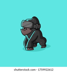 GORILLA WEARING VIRTUAL REALITY GLASS